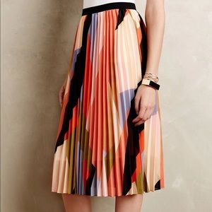 Anthropologie HD in Paris Pleated Colorblock Skirt